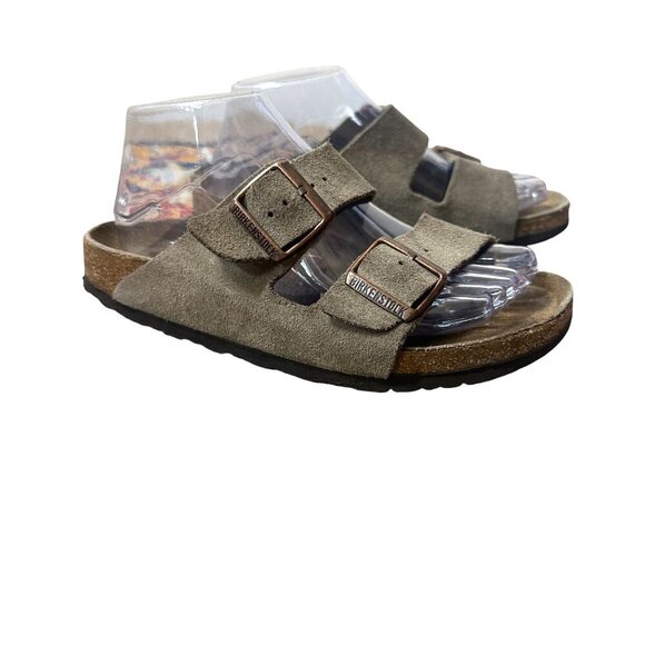 Birkenstock Arizona Sandals Womens Size 38 US 7 Leather Double Buckle Hippie - Picture 1 of 8